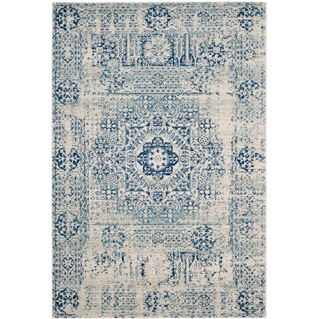 Safavieh Evoke Power Loomed Accent Area Rug, Ivory and Blue - 2 ft.-2 in. x 4 ft. EVK260C-24
